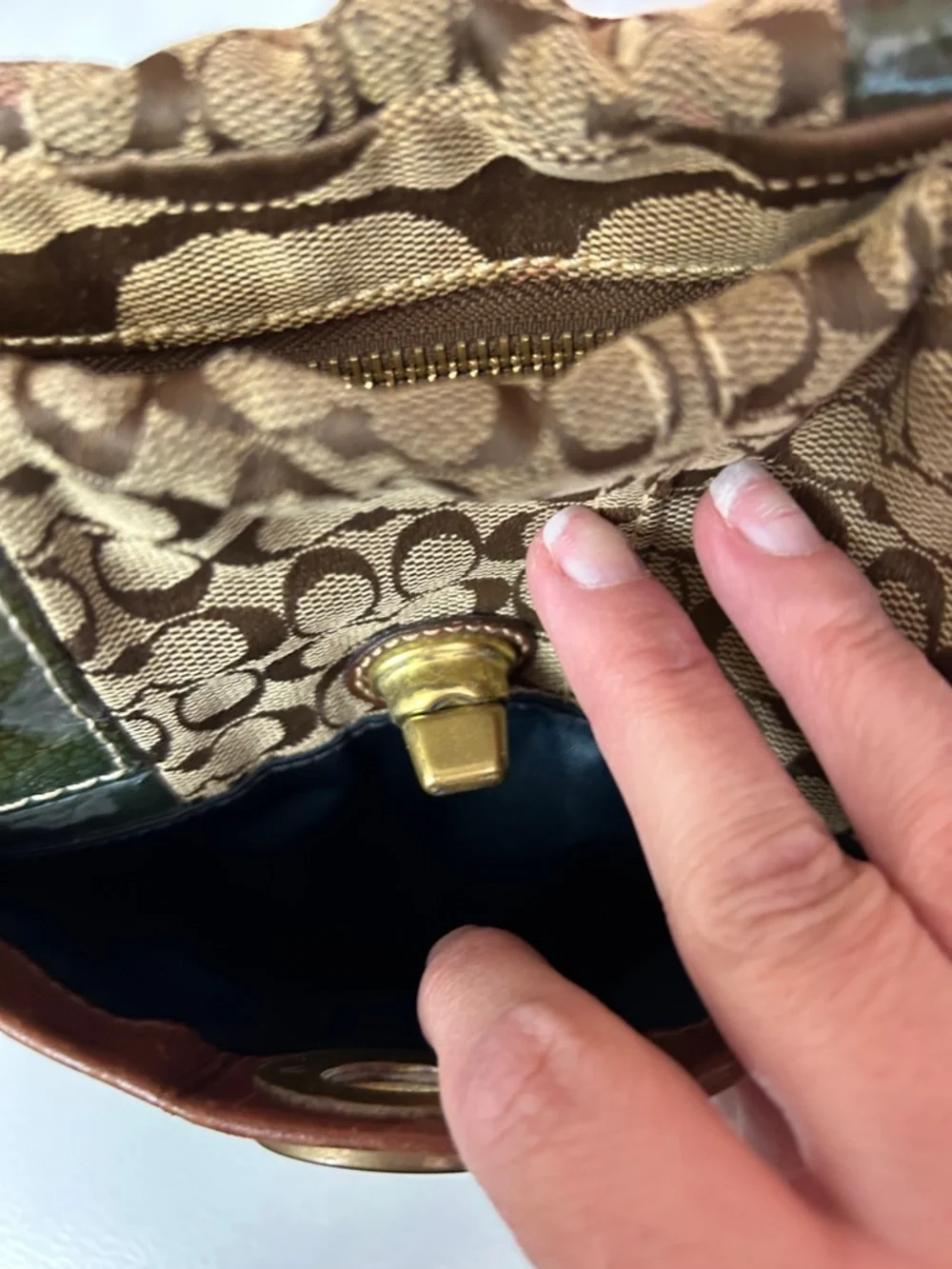 Coach Patchwork Shoulder Bag in Brown, Tan and Burgundy Accents - Picture 3 of 10